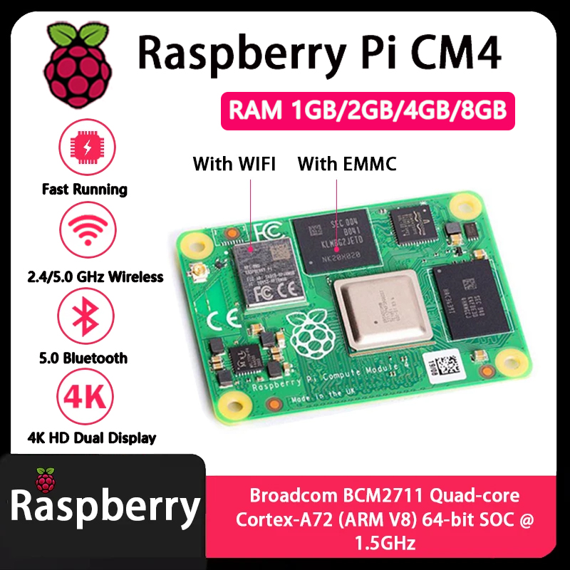 Raspberry Pi CM4 1GB/2GB/4GB/8 - مراجعة Compute Module 4 32Gb Wifi وسعره