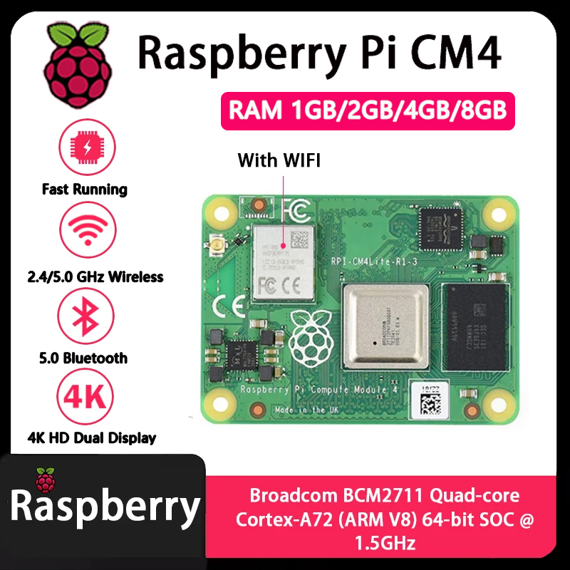 Raspberry Pi CM4 1GB/2GB/4GB/8 - مراجعة Compute Module 4 32Gb Wifi وسعره